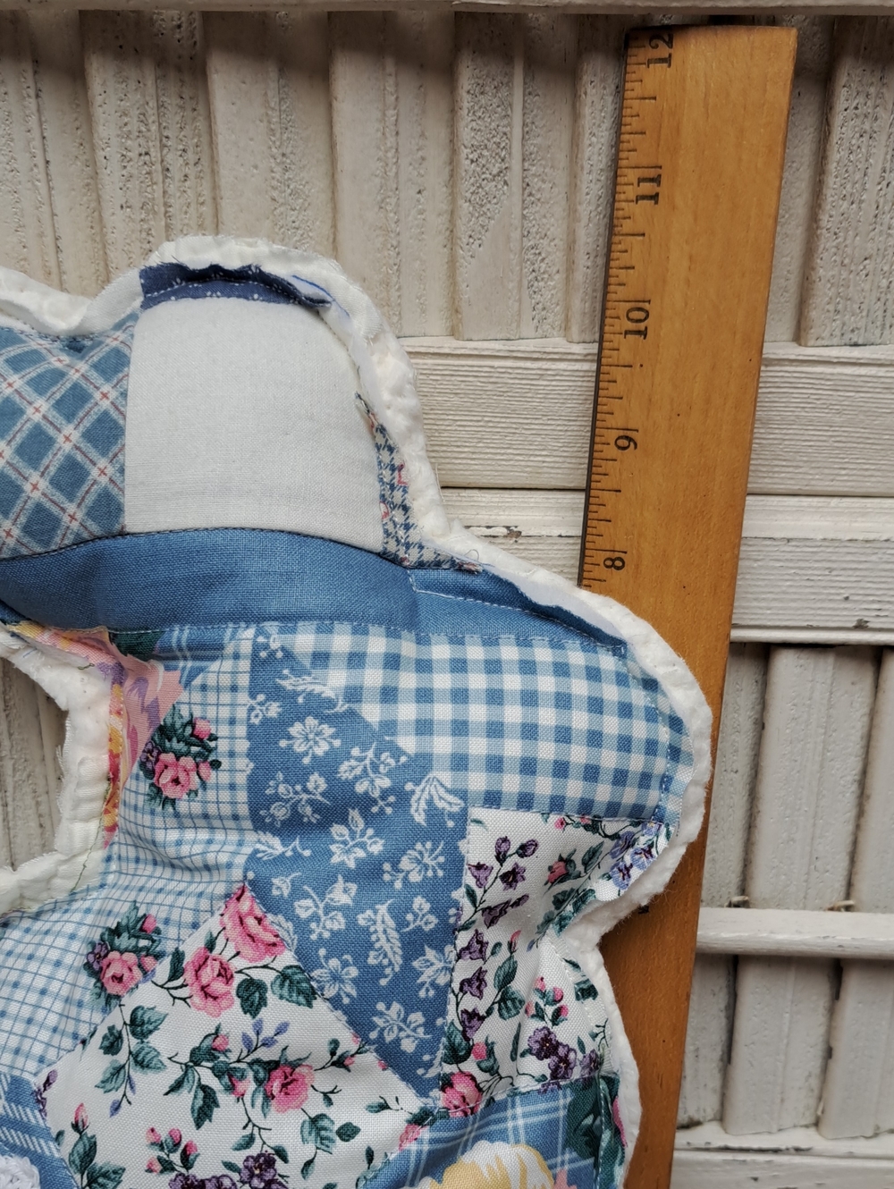 Vintage Patchwork Blue Floral Decorative Throw Pillow - Unbranded - Picture 3 of 4